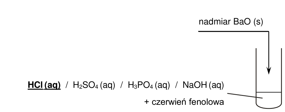 Schemat z zaznaczonym poprawnym odczynnikiem HCl(aq)